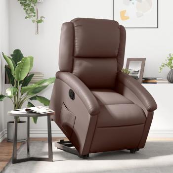 VidaXL Relaxsessel elektrisch mit Aufstehhilfe Kunstleder Braun