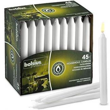 Bolsius Bistro Candle, 7, White (Pack of 45)
