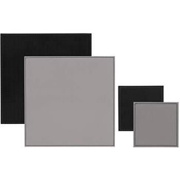 Versatile Grey‑Black Reversible Placemats + Coaster Set