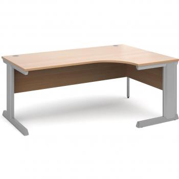 Vivo Right Hand Ergonomic Desk with Silver Frame