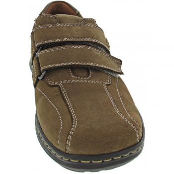 Waldläufer Slipper Herwig – Bequeme Freizeitschuhe für Herren aus Veloursleder in Braun mit Klettverschluss. Größe: 46 EU