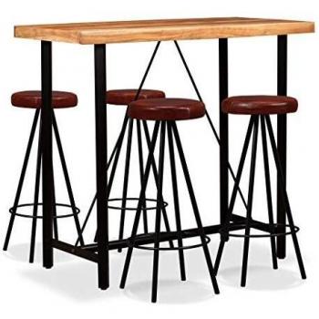 Oak Elegance: Baro 5‑Component Furniture Set with Authentic Leather Touch