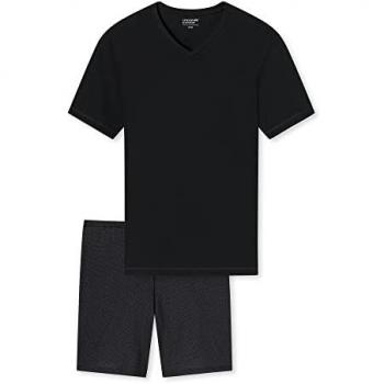 Pyjama UNCOVER BY SCHIESSER Pyjama Gr. XXXL, schwarz, Herren, Obermaterial: 100% Baumwolle CO., Homewear-Sets