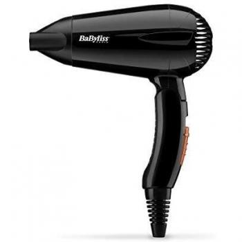 Babyliss 5344E Travel Dry 2000 Faltbarer, Leichter Reisehaartrockner Schwarz (5344E)