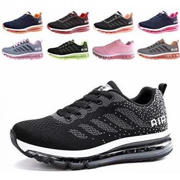 Chaussures de gym Air Running, homme et femme, respirantes, noir et blanc, taille 42