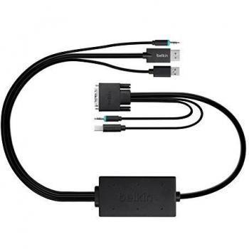 Belkin DisplayPort‑to‑DVI KVM Converter, 2‑in‑1, 6 ft