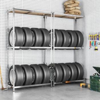 Estanterías metálicas para neumáticos 2 niveles 2 uds 110x40x180 cm