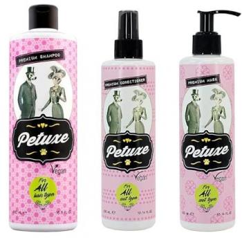 Petuxe Cosmetics Pack Champú, Mascarilla y Acondicionador para Todas las Razas, Vegano, Lava en Profundidad, con Vitamina E