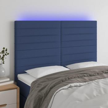 VidaXL Kopfteil Blau mit LED 144x5x118/128 cm