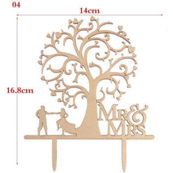 Rustic Wood Wedding Cake Topper