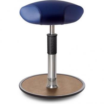 Ongo Ergonomischer Stehhocker Triangel Boxmark Leder Blau Chrom