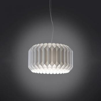 Suspensión Metal Cromado Blanca 50x31h Línea Zero