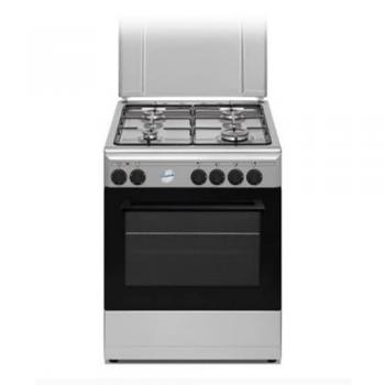 Cucina a Gas con Forno Elettrico 4 Fuochi 56 Litri Inox