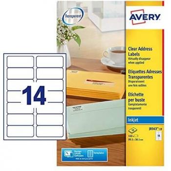 Avery Self Adhesive Address Mailing Labels, Inkjet Printers, 14 Labels per A4 Sheet, 140 labels, QuickDRY