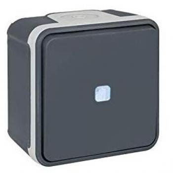 Poussoir lumineux étanche 10 A, couleur anthracite – Oxxo – IP55 – 60804