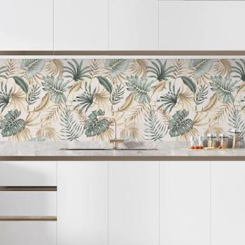 Sticker crédentiel Lumaléa – Feuilles tropicales 90x90 cm – Protection brillante