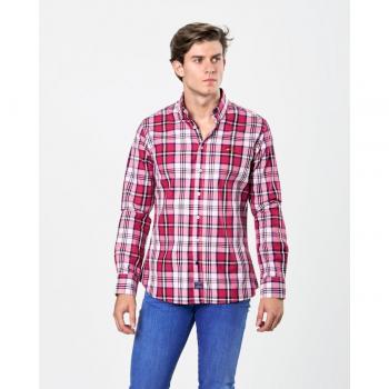 Camisa de gabardina para hombre Spagnolo en rojo