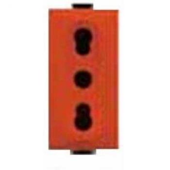 ABB Presa Elettrica Bivalente 2P+T, 10/16A, Colore Rosso