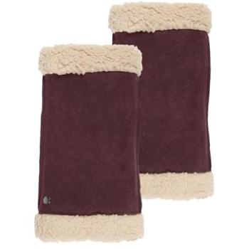 Cuir Velours Mitaines Isotoner Femme Bordeaux Noir (Taille 7)