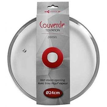 Couvercle inox rouge Tentation 24 cm en verre