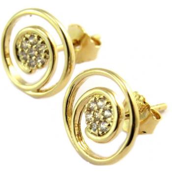 Pendientes P2343 Sissi 10 mm de Oro Brilloso Blanco