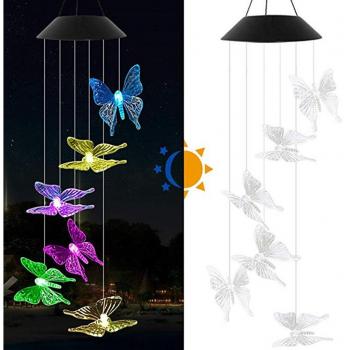 LED Butterfly Wind Chimes with Solar Power