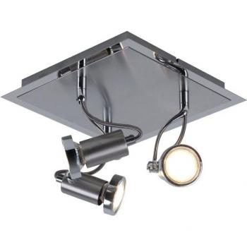 Esto Premium‑Deckenstrahler, 3‑Flammen‑Spot, verstellbar – gebürstetes Chrom