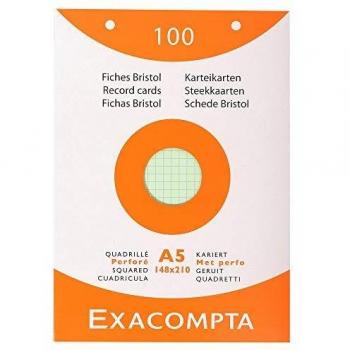 Etui de fiches bristol Exacompta 13658E 100 pièces 14.8 x 21 cm