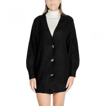 Black Knit Button-Up Cardigan Women Size L