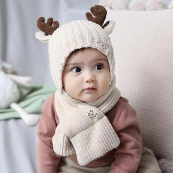 Little Deer Kids' Knit Hat and Scarf Set (8 Months to 3 Years)