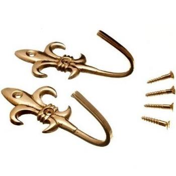 Set of 20 Pairs of Brass Curtain Tie Hold Back Hooks