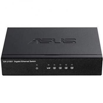 ASUS 5-Port Gigabit Switch (GX-U1051) [5x Gigabit Ports, VIP-Port, Metall, Unmanaged]