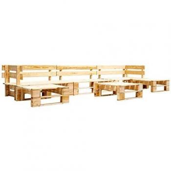 Set Divani da Giardino su Pallet 6 pz Naturale in Legno FSC