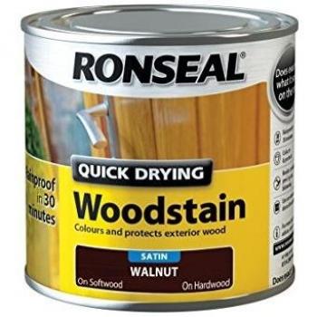 Smoked Walnut Quick Dry Satin Woodstain by Ronseal 250ml