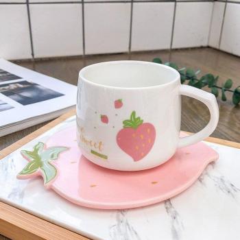 Korean Cartoon Strawberry Tea Cup and Saucer