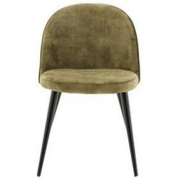 Venture Home – Chaises de salle à manger 2 pièces en velours noir et vert olive – #444723