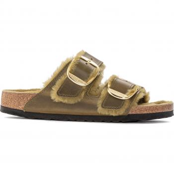 Birkenstock Arizona Big Buckle Mules for Women – Oiled Leather Shearling