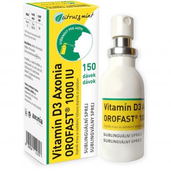 Vitamín D3 Axonia Orofast 1000 IU sublingvální sprej