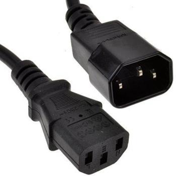 IEC Male to Female Power Extension Cable 1.5m Black