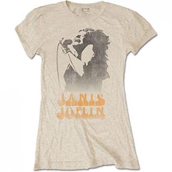 Janis Joplin Working The Mic Slim Tee