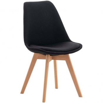 Assise scandi chic, revêtement noir, jambes de bois léger