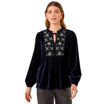 Tops à nouer en velours Roman