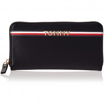 Tommy Hilfiger Damen Corp Leather Za Wallet Geldbörse, Schwarz