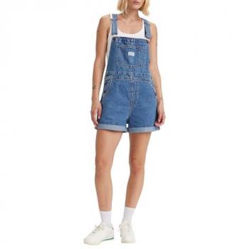 Levi's Vintage Shortall Damen Overall in Blau mit Destroyed-Effekten, Größe M