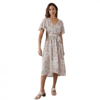 Principles Blush Floral Wrap Dress