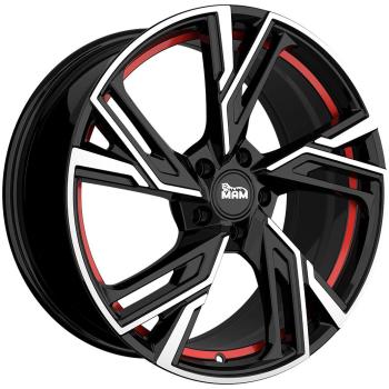 Felge MAM WHEELS MAMRS57016511240BFPRI – RS5 Schwarz, Rot innen poliert