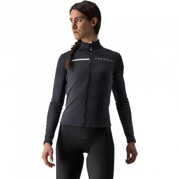 Blusa atlética Castelli Sinergia de doble manga en negro y blanco, talla S