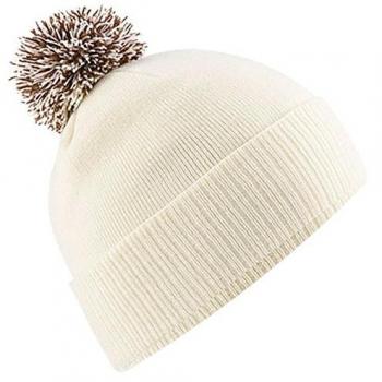 Beechfield Snowstar Off White/Mocha Beanie