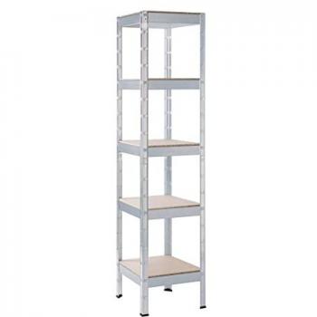 Etagère industrielle Schulte – 5 niveaux, capacité 90 kg, HXLXP