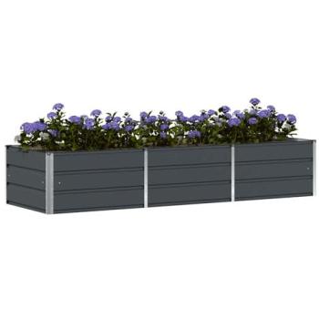 VidaXL Anthracite Metal Planter – 240×80×45 cm
